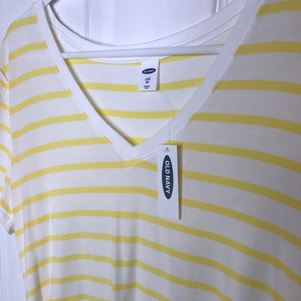 Yellow and White Old Navy t-shirt